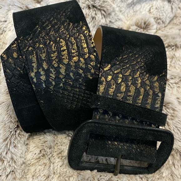 NICOLE MILLER COLLECTION leather belt - Picture 1 of 4